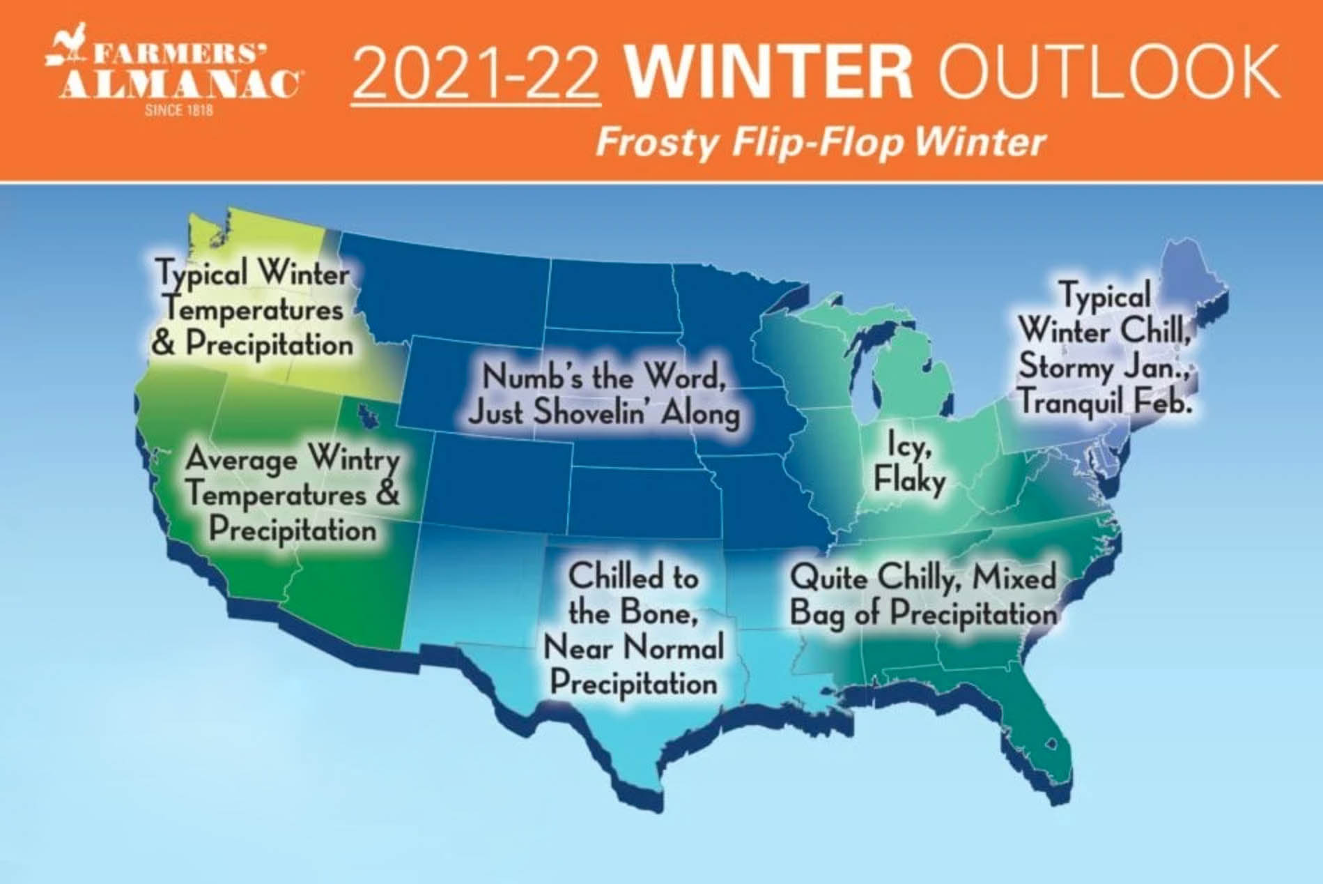 Farmers Almanac Winter Outlook 2021-22